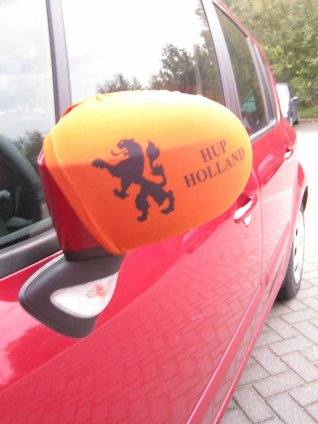 Autospiegel hoes Oranje met leeuw | 2 stuks