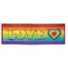 Spandoek banner 74x220cm Regenboog met Love Hartje