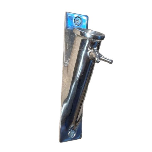 Vlaggenstokhouder 25mm RVS 20 graden