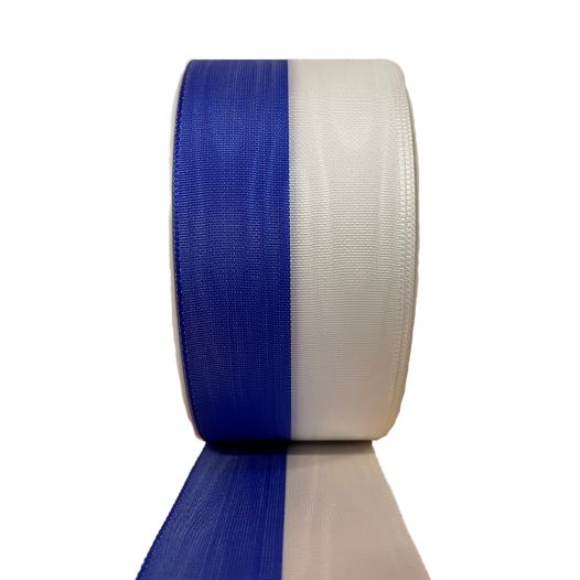 Sjerp lint blauw wit 5cm per meter