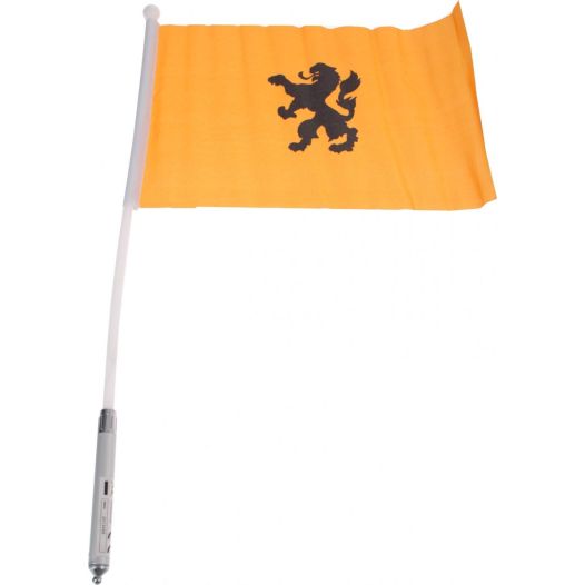 oranje zwaaivlaggetje met leeuw en LED verlichting