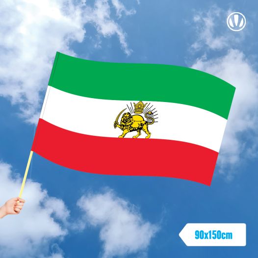 Grote zwaaivlag Perzie Leeuw met Kroon