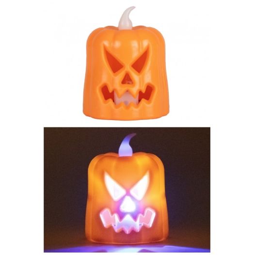 Halloween Pompoen led kaars Small