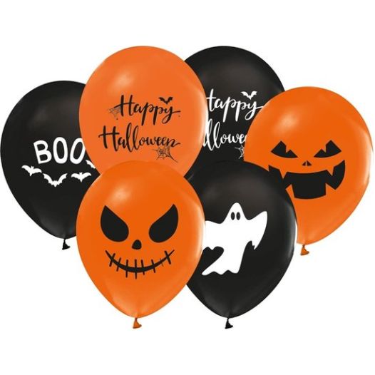 Halloween ballonnen Happy pompoen 8 stuks