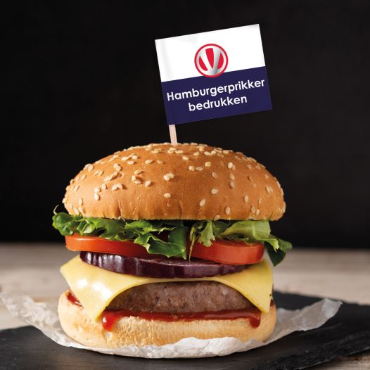 Hamburgerprikkers op maat bedrukken