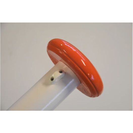Wit gelakte houten vlaggenmast 3m1 conisch 60-45mm met houten oranje knop