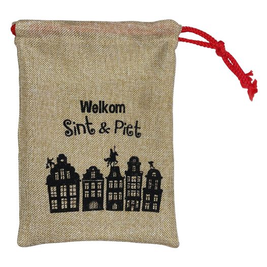 Jute Strooizak 'Welkom Sint & Piet'