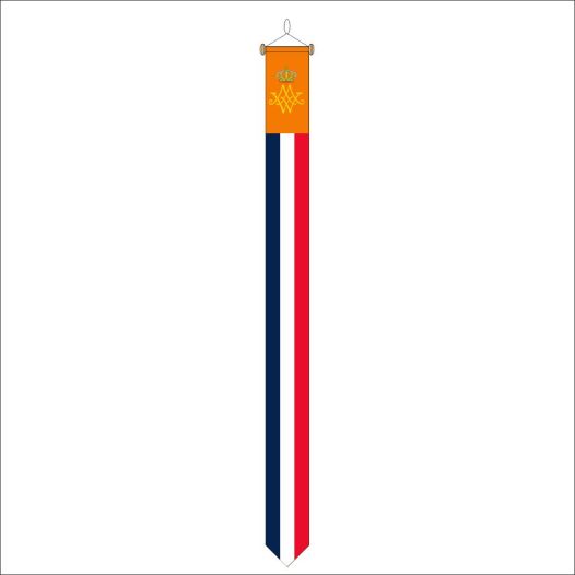 Koninklijke monogram wimpel 25x300cm Willem Maxima