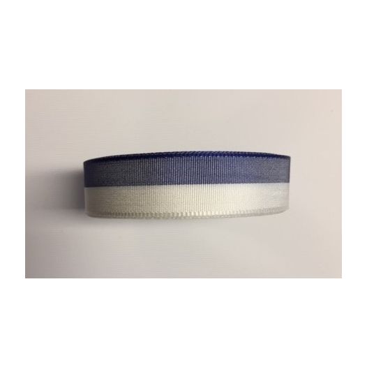Medaillelint blauw wit 25mm breed