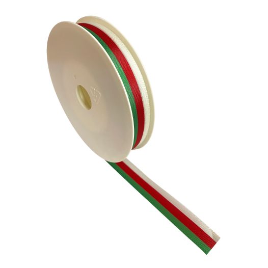 Lint rood groen wit - 25 meter 15mm