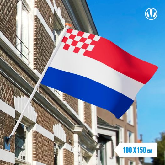 Nederlandse vlag met inzet Brabantse vlag 100x150cm