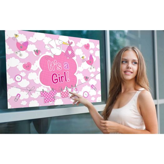 Raamvlag Meisje - It's a girl 60x90cm