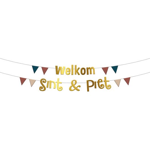 Slinger Welkom Sint en Piet - 1.5 meter twee stuks