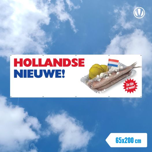 Spandoek Hollandse Nieuwe Haring 65x200cm 