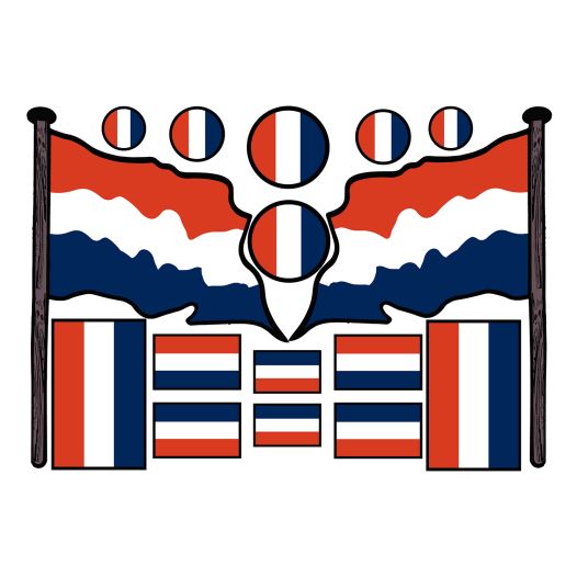 Stickers Nederlandse vlag 12 stuks