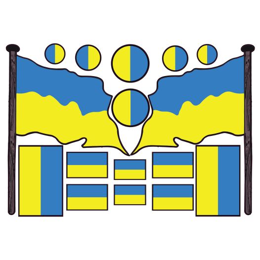 Stickers Oekraïense vlag | 12 stuks 6 varianten