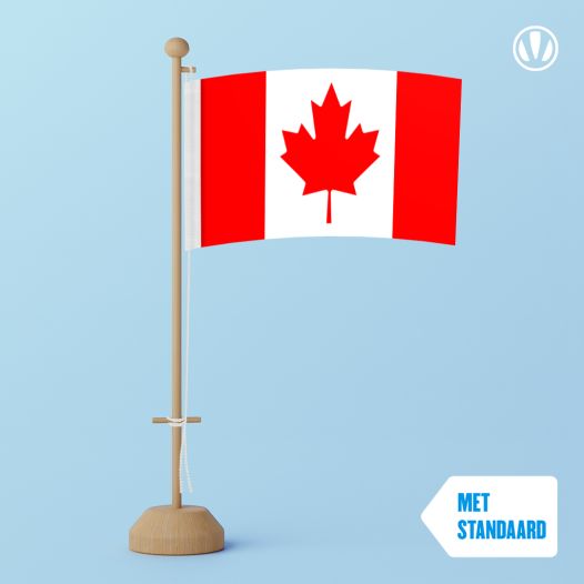 Tafelvlag Canada met standaard