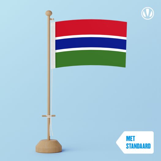 Tafelvlag Gambia met standaard