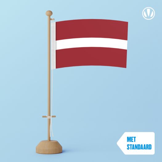 Tafelvlag Letland met standaard