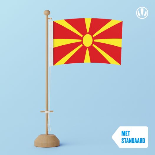 Tafelvlag Macedonie met standaard
