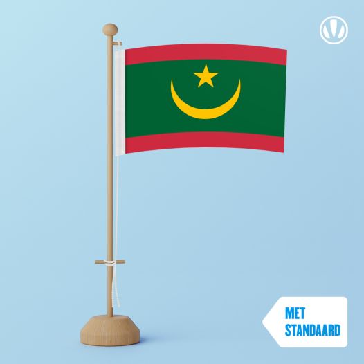 Tafelvlag Mauritanie met standaard