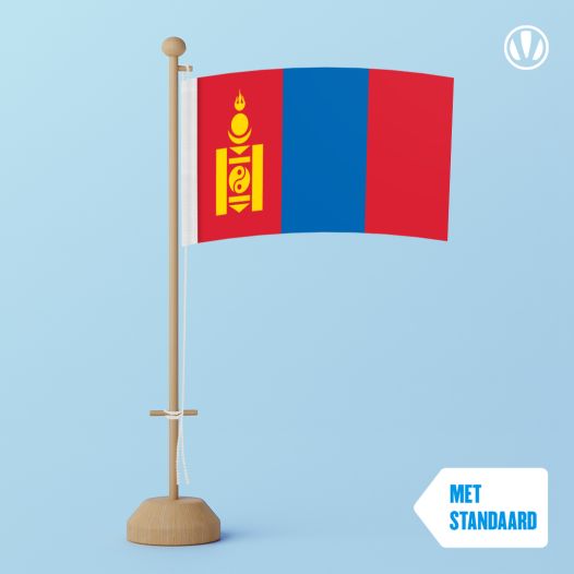Tafelvlag Mongolie met standaard
