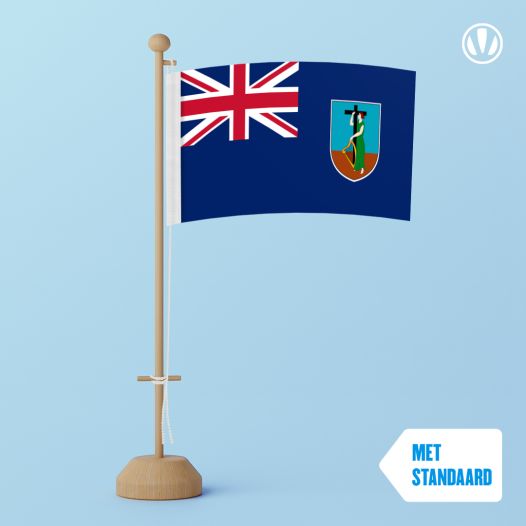 Tafelvlag Montserrat met standaard