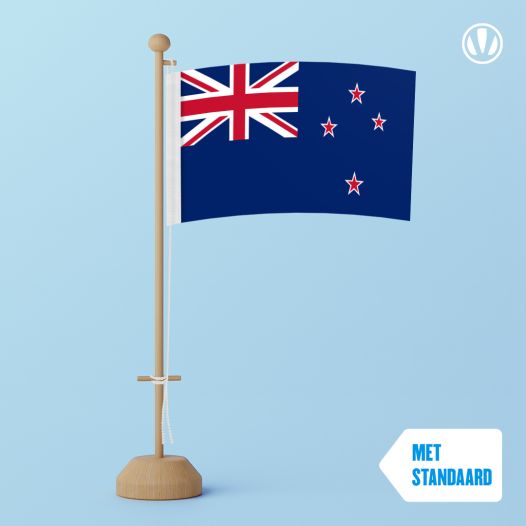 Tafelvlag Nieuw-Zeeland met standaard