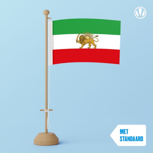 Tafelvlag Oud Iran 10x15cm met standaard