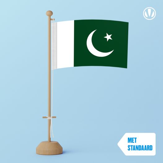 Tafelvlag Pakistan met standaard