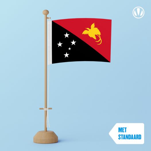Tafelvlag Papoea-Nieuw-Guinea met standaard