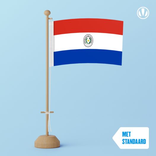 Tafelvlag Paraguay met standaard