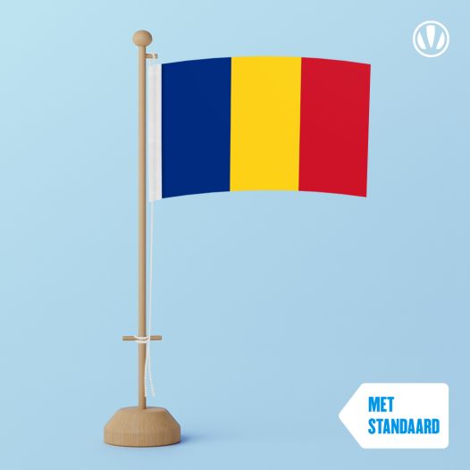 Tafelvlag Roemenie met standaard