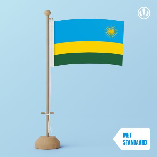 Tafelvlag Rwanda met standaard