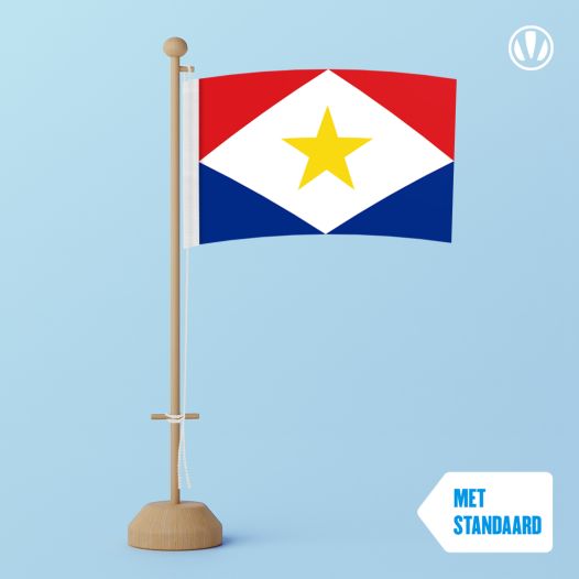 Tafelvlag Saba met standaard
