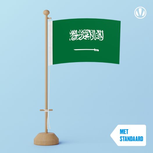 Tafelvlag Saoedi-Arabie met standaard