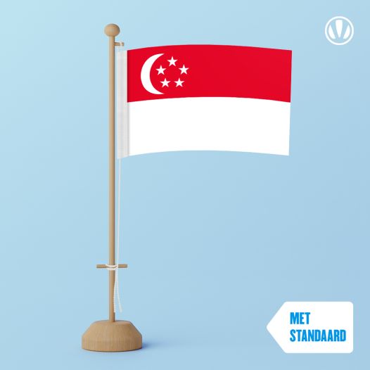 Tafelvlag Singapore 10x15cm met standaard