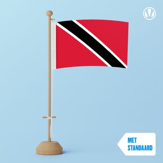 Tafelvlag Trinidad en Tobago met standaard