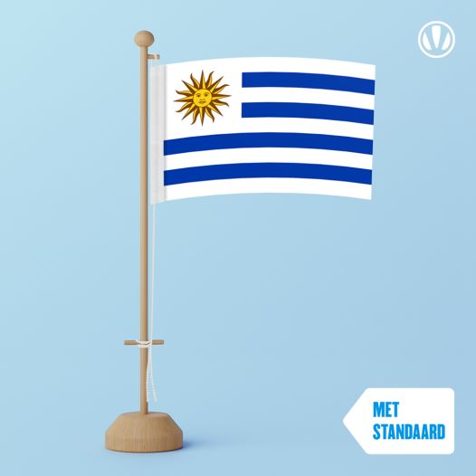 Tafelvlag Uruguay met standaard