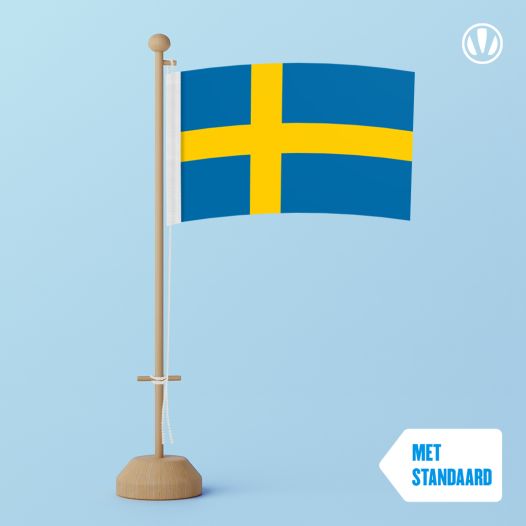 Tafelvlag Zweden met standaard
