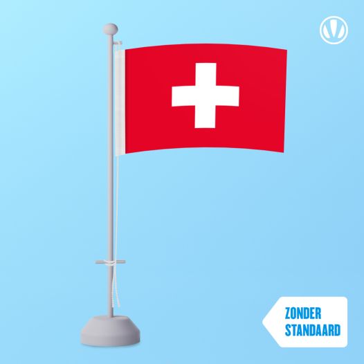 Tafelvlag Zwitserland 10x15cm zonder standaard