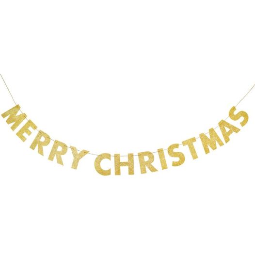 Letterslinger Merry Christmas Goud