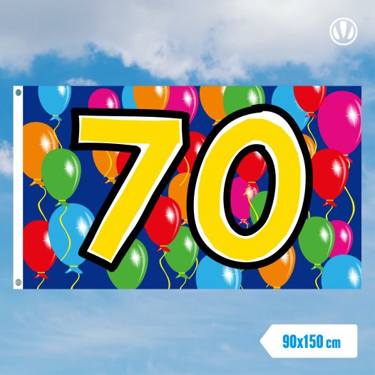 Vlag 70 jaar 90x150cm verjaardagsvlag