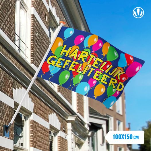 Vlag Gefeliciteerd 100x150cm