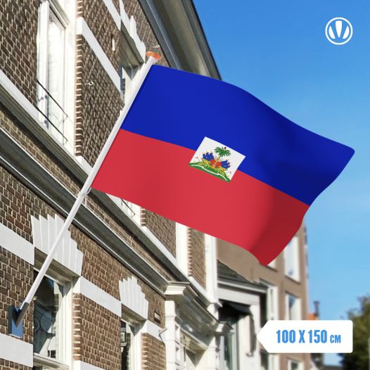 Vlag Met Wapen Haiti 100x150