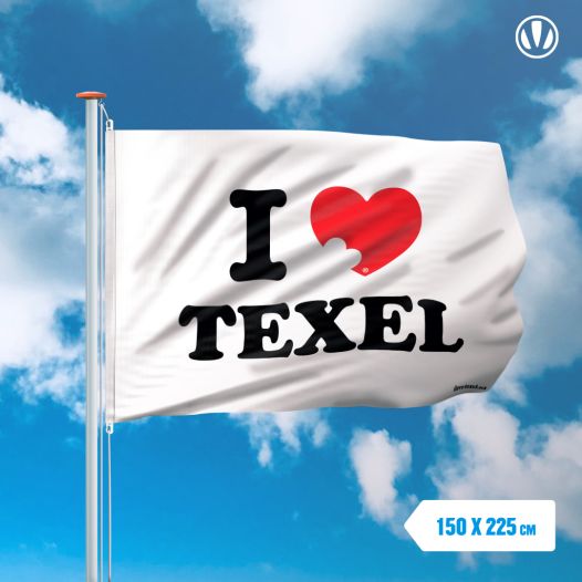 Vlag I love Texel 150x225cm