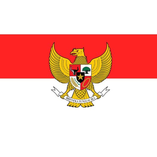 Vlag Indonesie met Garuda 30x45