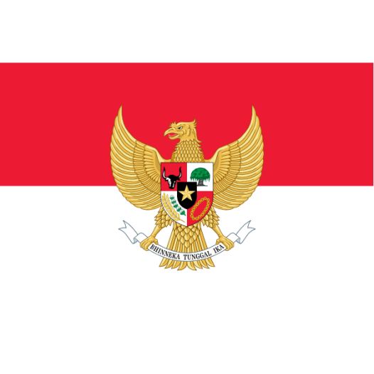 vlag Indonesie met Garuda Pancasila 150x225
