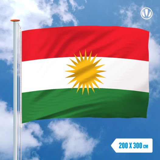 Grote vlag Koerdistan 200x300 cm