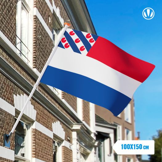 Vlag Nederland met inzet Friese vlag 100x150cm Friesland vlag